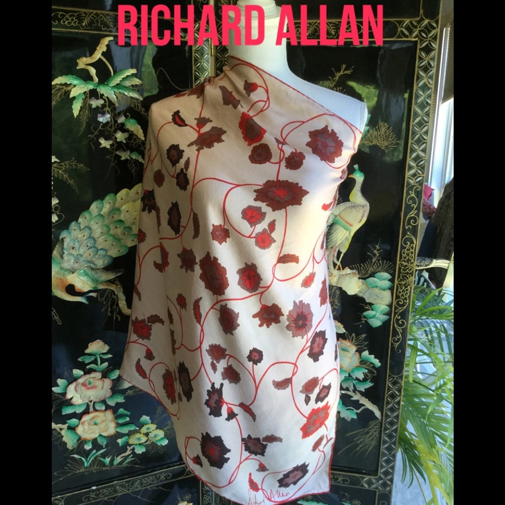 Vintage 1970”S Richard Allan Silk Scarf Pb2